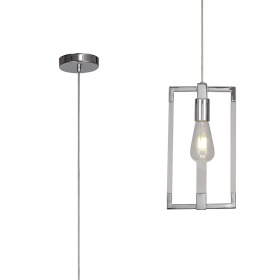 IL32781  Canto Double Rectangle Square Pendant 1 Light Polished Nickel